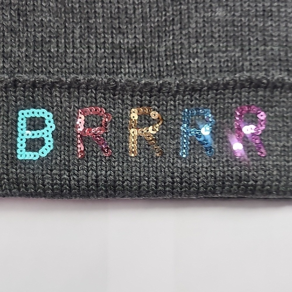 Knit Beanie Brrrr Aeropostale With Colorful‎ Sequin Lettering NWT